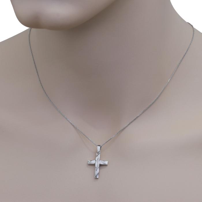 Σταυρός Ανδρικός Λευκόχρυσος Κ14 SKU-73789