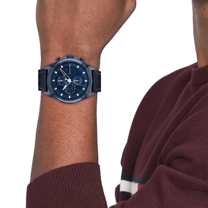 TOMMY HILFIGER Blue Dial & Blue Leather Strap