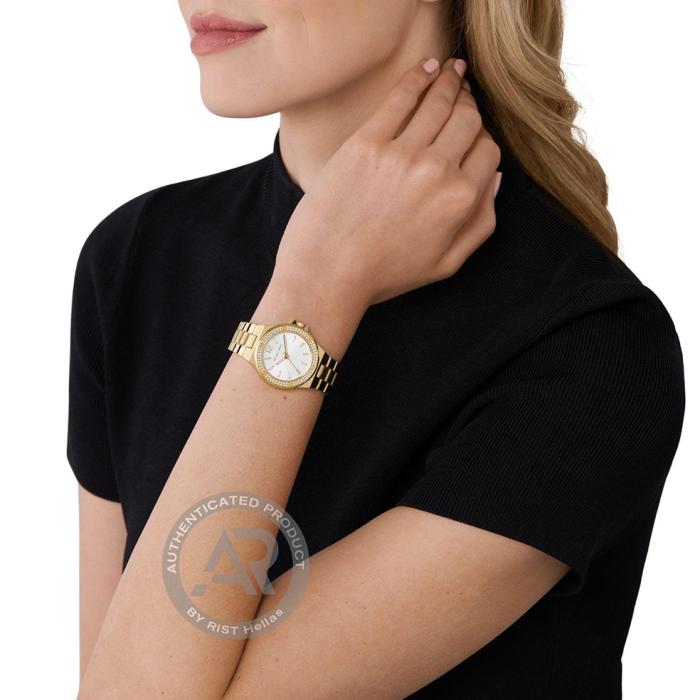 MICHAEL KORS Lennox Crystals White Dial & Gold Bracelet