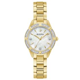 Γυναικείο Ρολόι BULOVA με Διαμάντια & Χρυσό Μπρασελέ | 98R297 SKU-74000