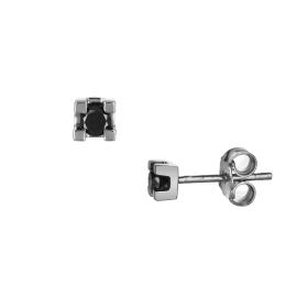 Σκουλαρίκια με Μαύρο Διαμάντι Λευκόχρυσος Κ18 SKU-74976