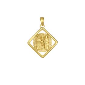 Φυλαχτό Κωνσταντινάτο Χρυσός Κ9 Διπλής Όψεως SKU-74926