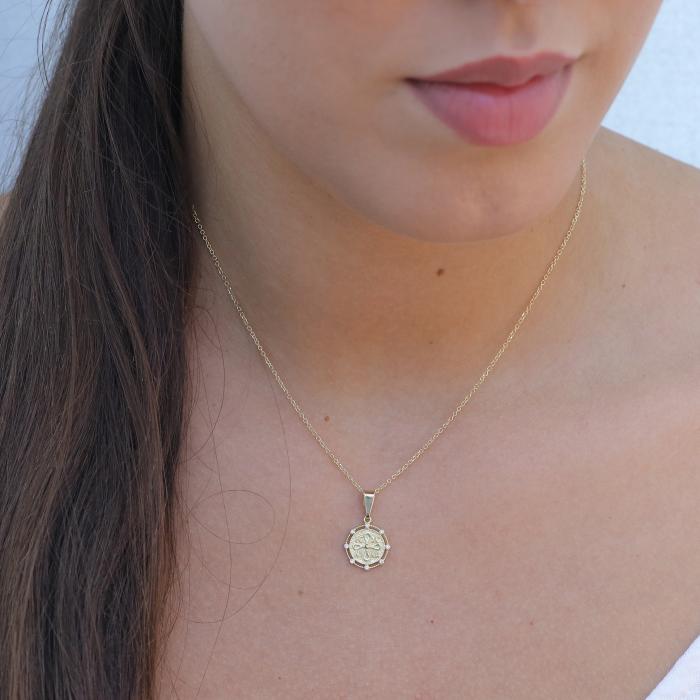 Κωνσταντινάτο Χρυσός Κ18 Διπλής Όψεως με Διαμάντια SKU-74022