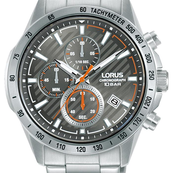 LORUS Sports Chronograph Silver Bracelet Grey Dial