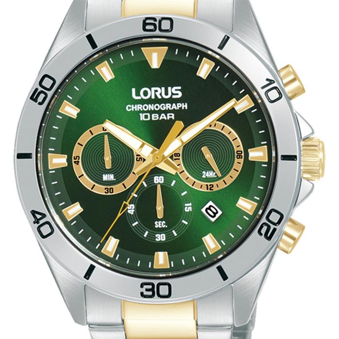 LORUS Sports Green Dial & Two Tone Bracelet