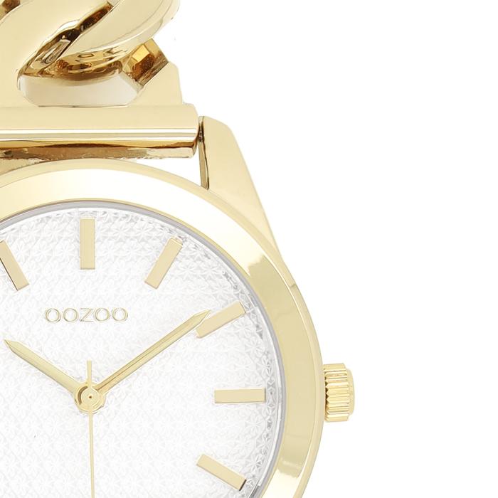 OOZOO Timepieces White Dial & Gold Metallic Bracelet 