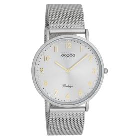 Γυναικείο Ρολόι OOZOO Vintage Ασημί Μπρασελέ & Ασημί Καντράν | C20379 SKU-74819