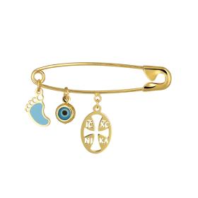 Παιδική Παραμάνα με Κωνσταντινάτο, Πατουσάκι & Ματάκι Χρυσός Κ9 SKU-74863