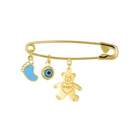 Παραμάνα με Αρκουδάκι, Πατούσα & Ματάκι Χρυσός Κ14 SKU-74699