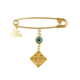 Παραμάνα με Ευχή, Κωνσταντινάτο & Ματάκι Χρυσός Κ9 SKU-74716