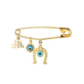 Παραμάνα με Ευχή, Πέταλο & Ματάκια Ασήμι 925° SKU-74849