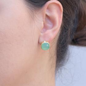 Σκουλαρίκια με Quartz Aventurine Χρυσός Κ18 SKU-74532