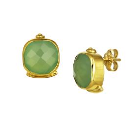 Σκουλαρίκια με Quartz Aventurine Χρυσός Κ18 SKU-74532