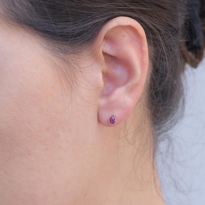 Σκουλαρίκια με Ρουμπίνια Χρυσός Κ18 SKU-74534