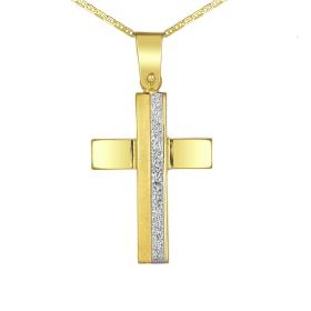 Σταυρός Λευκόχρυσος & Χρυσός Κ9 SKU-74478
