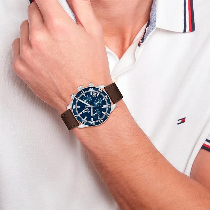 TOMMY HILFIGER TH85 Blue Dial & Brown Strap