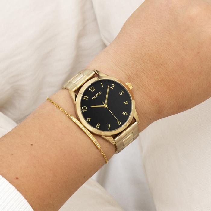 OOZOO Timepieces Black Dial & Gold Bracelet 