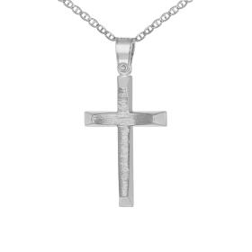 Ανδρικός Σταυρός Λευκόχρυσος Κ9 SKU-75311