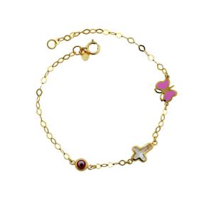 Βραχιόλι Παιδικό με Σμάλτο & Φίλντισι Χρυσός Κ9 SKU-75145