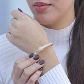 Βραχιόλι Πάνθηρας Ασήμι 925° με Ζιργκόν & Κίτρινο Επιχρύσωμα SKU-75624