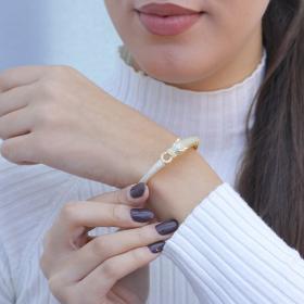 Βραχιόλι Πάνθηρας Ασήμι 925° με Ζιργκόν & Κίτρινο Επιχρύσωμα SKU-75624