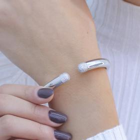 Βραχιόλι Χειροπέδα με Ζιργκόν Ασήμι 925° SKU-75625