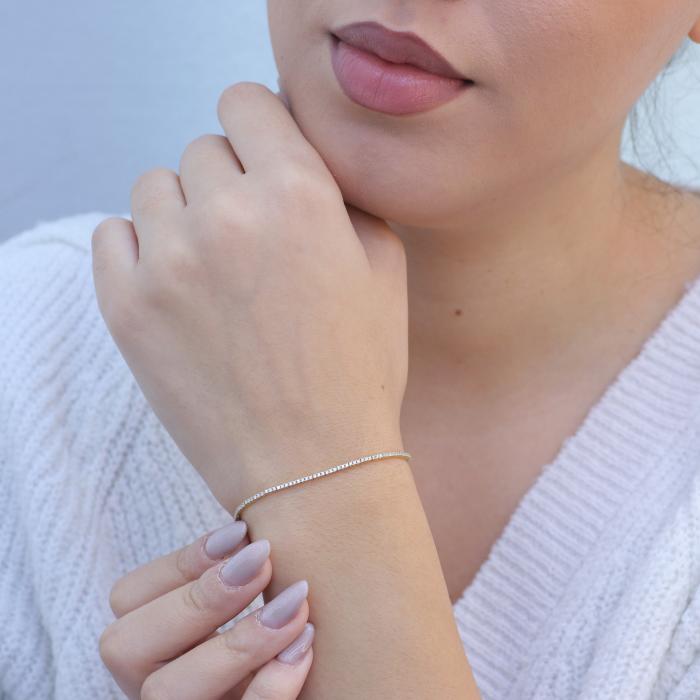 Βραχιόλι Ριβιέρα με Ζιργκόν Χρυσός Κ18 SKU-75453