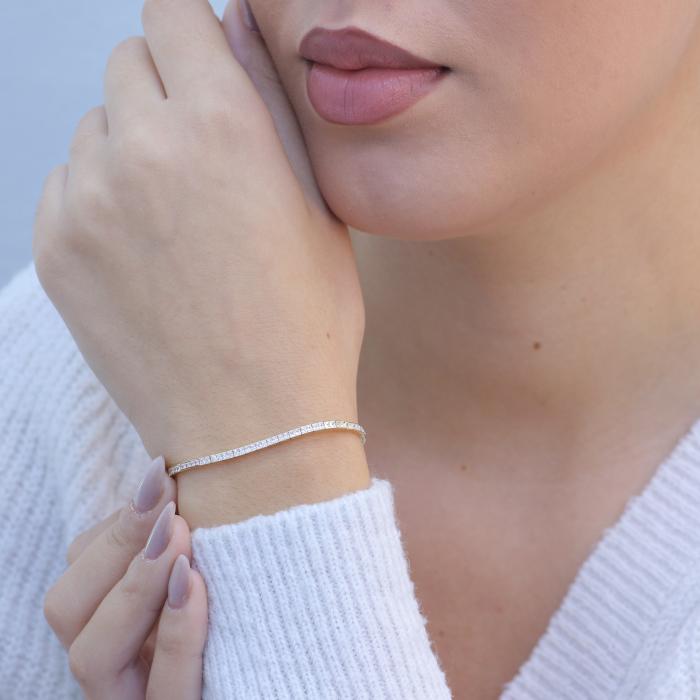 Βραχιόλι Ριβιέρα Χρυσός Κ14 με Ζιργκόν SKU-75237