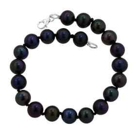 Βραχιόλι Μαύρο Μαργαριταρένιο με Κούμπωμα 14 Καρατίων SKU-75211