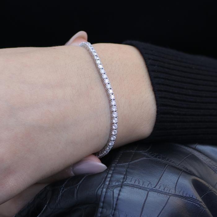 Βραχιόλι Ριβιέρα Λευκόχρυσος Κ18 με Lab Grown Diamonds SKU-75794