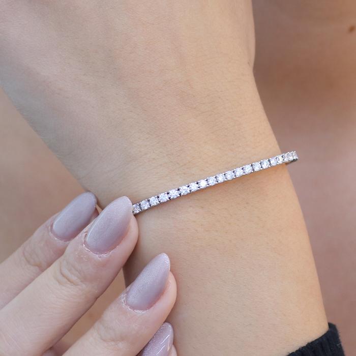 Βραχιόλι Ριβιέρα Λευκόχρυσος Κ18 με Lab Grown Diamonds SKU-75794