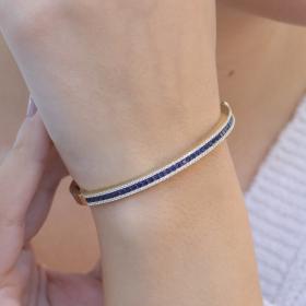 Βραχιόλι Χειροπέδα με Ζιργκόν Χρυσός Κ14 SKU-75402