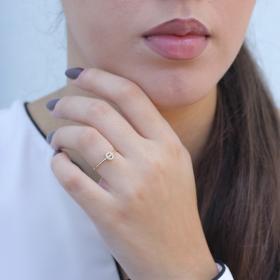 Δαχτυλίδι Μονόγραμμα ''Θ'' με Ζιργκόν Χρυσός Κ14 SKU-75063