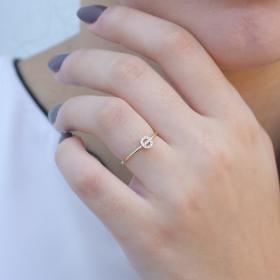 Δαχτυλίδι Μονόγραμμα ''Θ'' με Ζιργκόν Χρυσός Κ14 SKU-75063