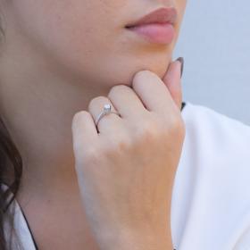 Δαχτυλίδι Μονόπετρο Λευκόχρυσος Κ18 με Διαμάντι SKU-75696