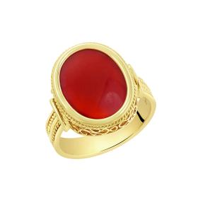 Δαχτυλίδι Χρυσός Κ18 με Κορνεόλη SKU-75644