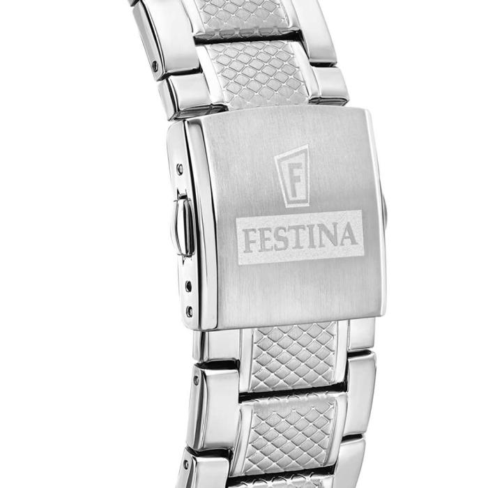 FESTINA Chronograph Black Dial & Silver Bracelet