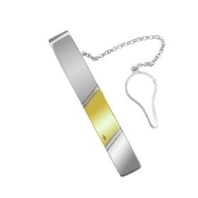 Γραβαροπιάστρα Ασήμι 925° & Χρυσός Κ9 με Λουστρέ Φινίρισμα SKU-75732