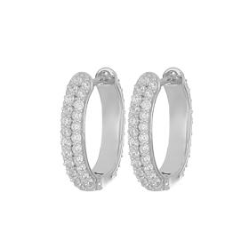 Γυναικεία Σκουλαρίκια Κρίκοι με Ζιργκόν Ασήμι 925° SKU-75504