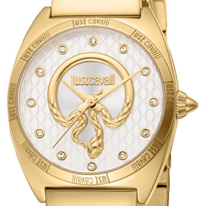 JUST CAVALLI Animalier Silver Dial & Gold Bracelet