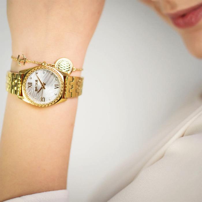 JUST CAVALLI Animalier Silver Dial & Gold Bracelet