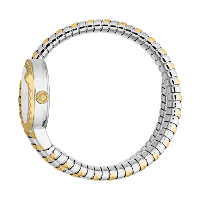 JUST CAVALLI Signature Snake Silver Dial & Two Tone Bracelet