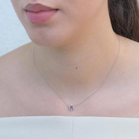 Κολιέ με Ρουμπίνι & Διαμάντια Λευκόχρυσος Κ18 SKU-75968