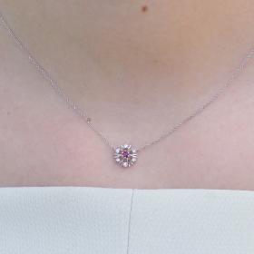 Κολιέ με Ρουμπίνι & Διαμάντια Λευκόχρυσος Κ18 SKU-75968