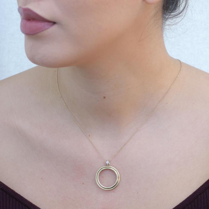 Λιροθήκη Μενταγιόν Χρυσός Κ14 με Ζιργκόν SKU-75923