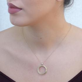 Λιροθήκη Μενταγιόν Χρυσός Κ14 με Ζιργκόν SKU-75923