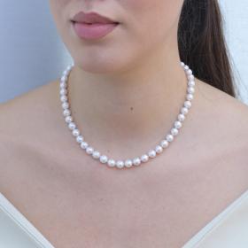 Μαργαριταρένιο Κολιέ με Κούμπωμα 14Κ SKU-75205