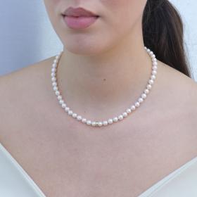 Μαργαριταρένιο Κολιέ με Κούμπωμα Χρυσός Κ18 SKU-75204