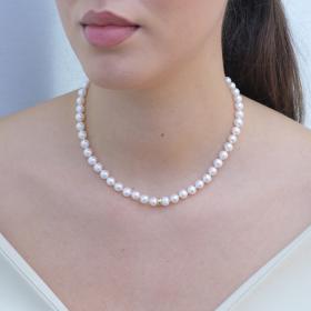 Μαργαριταρένιο Κολιέ με Κούμπωμα 18K SKU-75217