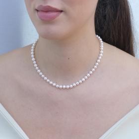Μαργαριταρένιο Κολιέ με Κούμπωμα 18K SKU-75222